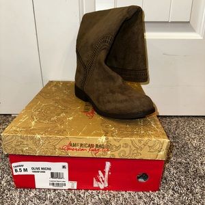 American Rag Womens Tamar Closed Toe Knee High Fashion, Olive Micro, Size 6.5